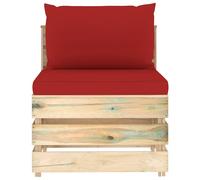 vidaXL Canapé central modulaire avec coussin vert Bois imprégné