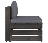 vidaXL Canapé central modulaire avec coussins Gris Bois imprégné