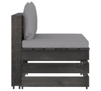 vidaXL Canapé central modulaire avec coussins Gris Bois imprégné