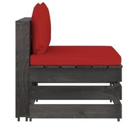 vidaXL Canapé central modulaire avec coussins Gris Bois imprégné