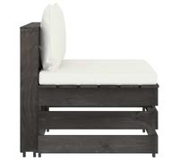 vidaXL Canapé central modulaire avec coussins Gris Bois imprégné