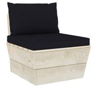 Vidaxl Canapé Central Palette De Jardin Avec Coussins Épicéa Imprégné