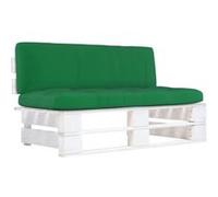 vidaXL Canapé central palette de jardin Blanc, Bois de pin imprégné Blanc G