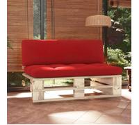 Canapé Central Palette De Jardin Bois De Pin Imprégné Vidaxl Rouge