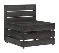 Vidaxl Canapé Central Palette De Jardin Gris Bois De Pin Imprégné Gris