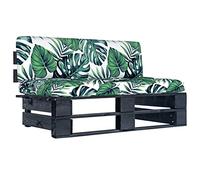 Vidaxl Canapé Central Palette De Jardin Noir Bois De Pin Imprégné Noir