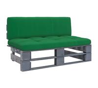 vidaXL Canapé central palette de jardin Gris Bois de pin imprégné 3066486
