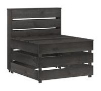 vidaXL Canapé central palette de jardin Gris Bois de pin imprégné