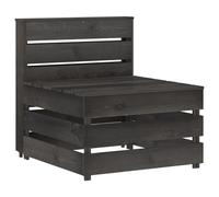 vidaXL Canapé central palette de jardin gris bois de pin imprégné gris G