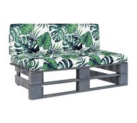 Vidaxl Canapé Central Palette De Jardin Gris Bois De Pin Imprégné Gris