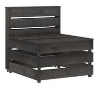 vidaXL Canapé central palette de jardin gris bois de pin imprégné gris G