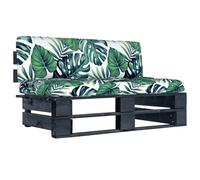 vidaXL Canapé Central Palette de Jardin Canapé d'Extérieur Meuble de Terrasse Canapé Central de Patio Salon Bois de Pin Imprégné de Noir