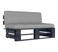 Canapé central palette de jardin Noir Bois de pin imprégné