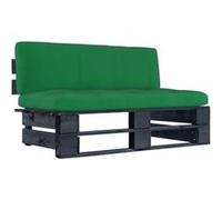 Vidaxl Canapé Central Palette De Jardin Noir Bois De Pin Imprégné Noir