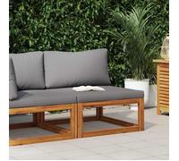 vidaXL Canapé Central Sectionnel avec Coussin Canapé Central de Patio Meuble de Terrasse Jardin Extérieur Gris Foncé Bois 311862