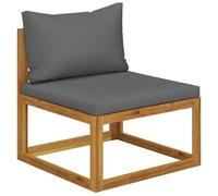 Vidaxl Canapé Central Sectionnel Avec Coussin Gris Foncé Bois D'acacia Gris