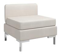 vidaXL Canapé central sectionnel avec coussin Tissu Crème