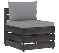 Vidaxl Canapé Central Sectionnel Avec Coussins Bois Imprégné De Gris