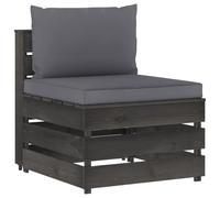 Vidaxl Canapé Central Sectionnel Avec Coussins Bois Imprégné De Gris