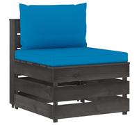 Middenbank sectioneel met kussens grijs geÃ¯mpregneerd hout3068124