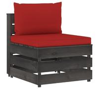 Bois Imprégné de Vert Canapé d'Angle Sectionnel avec Coussins Terrasse vidaXL