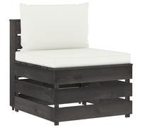 Vidaxl Canapé Central Sectionnel Avec Coussins Bois Imprégné De Gris Gris