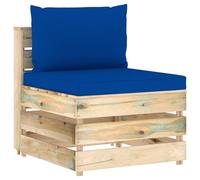 vidaXL Middenbank sectioneel met kussens groen geÃ¯mpregneerd hout3074517 Vert G