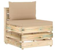 vidaXL Canapé central sectionnel 3074510 Bois imprégné vert avec coussins