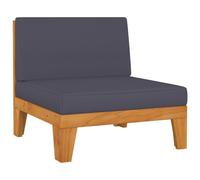 vidaXL Canapé central sectionnel et coussins gris foncé Bois d'acacia