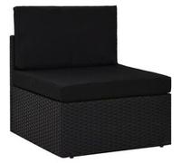 vidaXL Canapé central modulaire Poly rotin noir