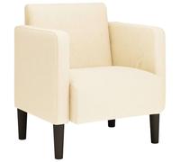 vidaXL Fauteuil met armleuningen 54 cm corduroy stof crÃmekleurig4100517 Blanc G