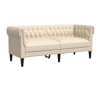 Vidaxl Canapé Chesterfield 2 Places Crème Tissu