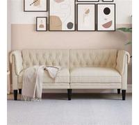 vidaXL Canapé Chesterfield 2 places en lin