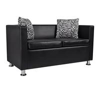 Vidaxl Canapé À 2 Places Cuir Synthétique Noir Noir