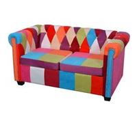 vidaXL Canapé Chesterfield 2 places Tissu