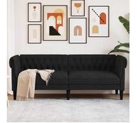 vidaXL Canapé Chesterfield 3 Places, Chaise avec Accoudoirs et Dossier, Siège avec Pieds, Fauteuil TV de Salon, Moderne, 372558