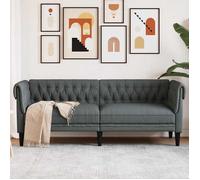 vidaXL Canapé Chesterfield 3 Places, Chaise avec Accoudoirs et Dossier, Siège avec Pieds, Fauteuil TV de Salon, Moderne, 372557