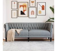 vidaXL Canapé Chesterfield 3 places gris clair tissu