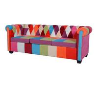 vidaXL Canapé Chesterfield 3 places Tissu
