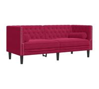 vidaXL Canapé Chesterfield avec traversins 2 Places Velours