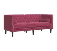 vidaXL Canapé Chesterfield avec traversins 2 Places Velours, canapé, canapé rembourré, canapé à 2 Places, Causeuse, siège de Salon