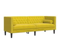 vidaXL Canapé Chesterfield avec traversins 3 Places Jaune Velours, canapé, canapé de Salon, canapé à Trois Places, canapé rembourré, sièges de Salon