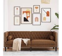 vidaXL Canapé Chesterfield avec traversins 3 Places Similicuir Daim, canapé, siège de Salon, canapé à Trois Places, canapé rembourré
