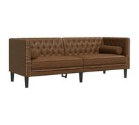 vidaXL Canapé Chesterfield avec traversins 3 Places Similicuir Daim, canapé, siège de Salon, canapé à Trois Places, canapé rembourré