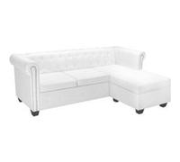 Canapé Chesterfield En Forme De L Cuir Synthétique Blanc Blanc