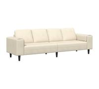 vidaXL Canapé Crème 250 x 77 x 76 cm Tissu en Velours côtelé, Canapé rectangulaire, Design Moderne, Coussin Respirant, siège élégant, mobilier intérieur Confortable