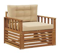 vidaXL Canapé d’extérieur Bois d'acacia Massif et Polyester, Ensemble Balcon, canapé rectangulaire, mobilier Moderne, Salon résistant, Coin Jardin Confortable