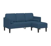 vidaXL Canapé d'angle 3 Places Bleu 160 cm Tissu