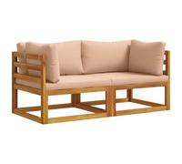vidaXL Canapé d'angle avec Coussins 2 pc 2 Place Bois d'Acacia Massif