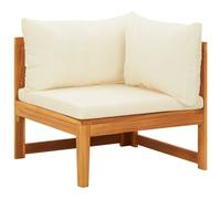 Canapé d angle avec coussins blanc crème Bois d acacia solide